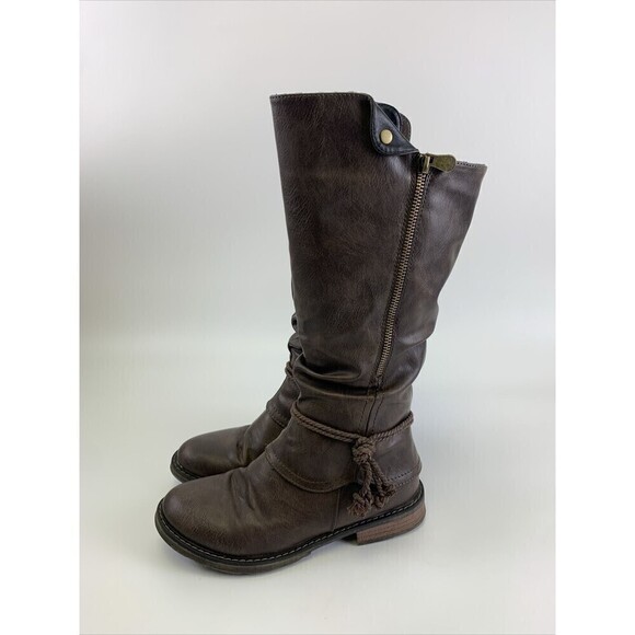 Patrizia Spring Step Museropett Boot Tall Brown Faux Leather Faux Fur Lined 7 - Picture 2 of 14